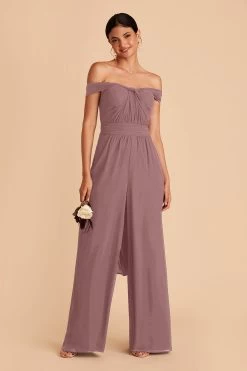 Gigi Convertible Jumpsuit - Dark Mauve -Elegant Moments Shop dark mauve gigi convertible bridesmaid jumpsuit 02