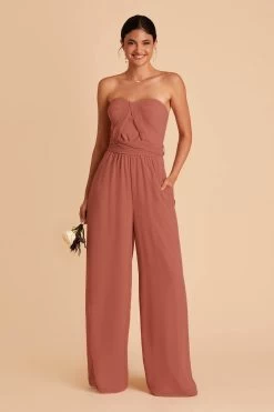 Gigi Convertible Jumpsuit - Desert Rose -Elegant Moments Shop desert rose gigi convertible bridesmaid jumpsuit 01