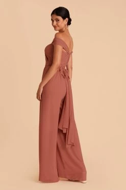 Gigi Convertible Jumpsuit - Desert Rose -Elegant Moments Shop desert rose gigi convertible bridesmaid jumpsuit 04