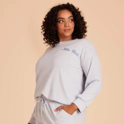 Crew Neck Sweatshirt - Dusty Blue -Elegant Moments Shop dusty blue crewneck plus size loungewear 03 8d521522 0000 4dee 9fdd d5a0e0a038c4