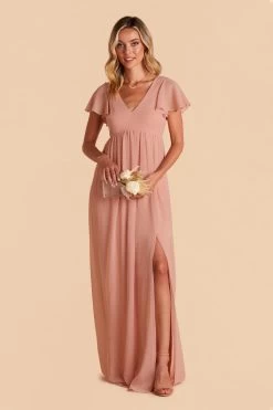 Hannah Empire Dress - Dusty Rose