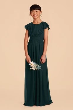 Celine Junior Dress - Emerald -Elegant Moments Shop emerald celine junior bridesmaid dress 01