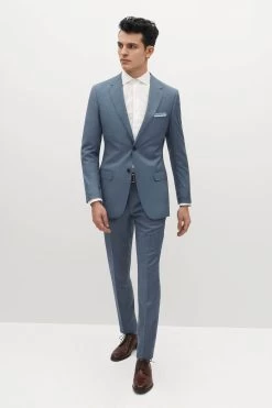 Light Blue Groomsman Suit By SuitShop