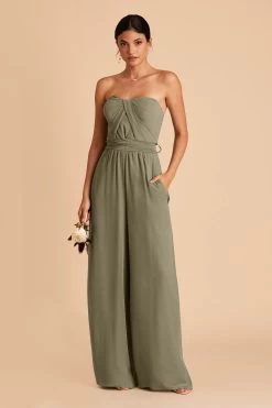 Gigi Convertible Jumpsuit - Moss Green -Elegant Moments Shop moss green gigi convertible bridesmaid jumpsuit 01 d9c60d90 d403 4e1c 8253 646aa6743143