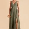 Laurie Empire Dress - Moss Green -Elegant Moments Shop moss green laurie slit bridesmaid dress 01