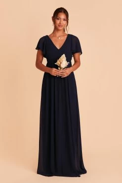 Hannah Empire Dress - Navy -Elegant Moments Shop navy hannah bridesmaid dress 01