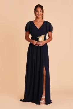 Hannah Empire Dress - Navy -Elegant Moments Shop navy hannah bridesmaid dress 03