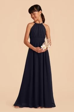 Sienna Junior Dress - Navy -Elegant Moments Shop navy sienna junior bridesmaid dress 03