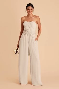 Gigi Convertible Jumpsuit - Neutral Champagne -Elegant Moments Shop neutral champagne gigi convertible bridesmaid jumpsuit 01