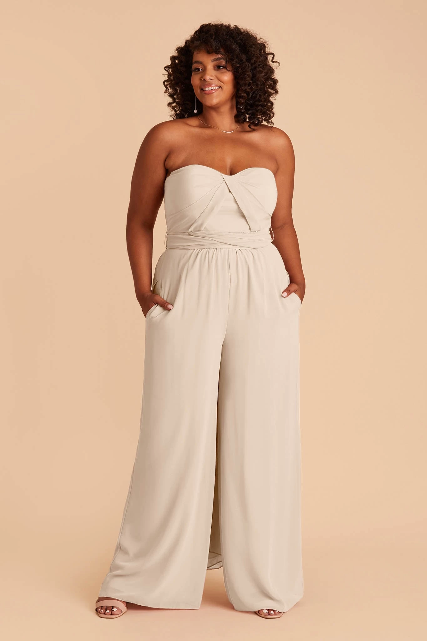 Gigi Convertible Jumpsuit - Neutral Champagne
