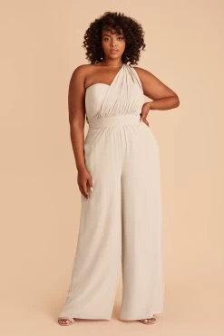 Gigi Convertible Jumpsuit - Neutral Champagne -Elegant Moments Shop neutral champagne gigi convertible plus size bridesmaid jumpsuit 02 bc51dab5 3493 401f a652 3af48d78b831