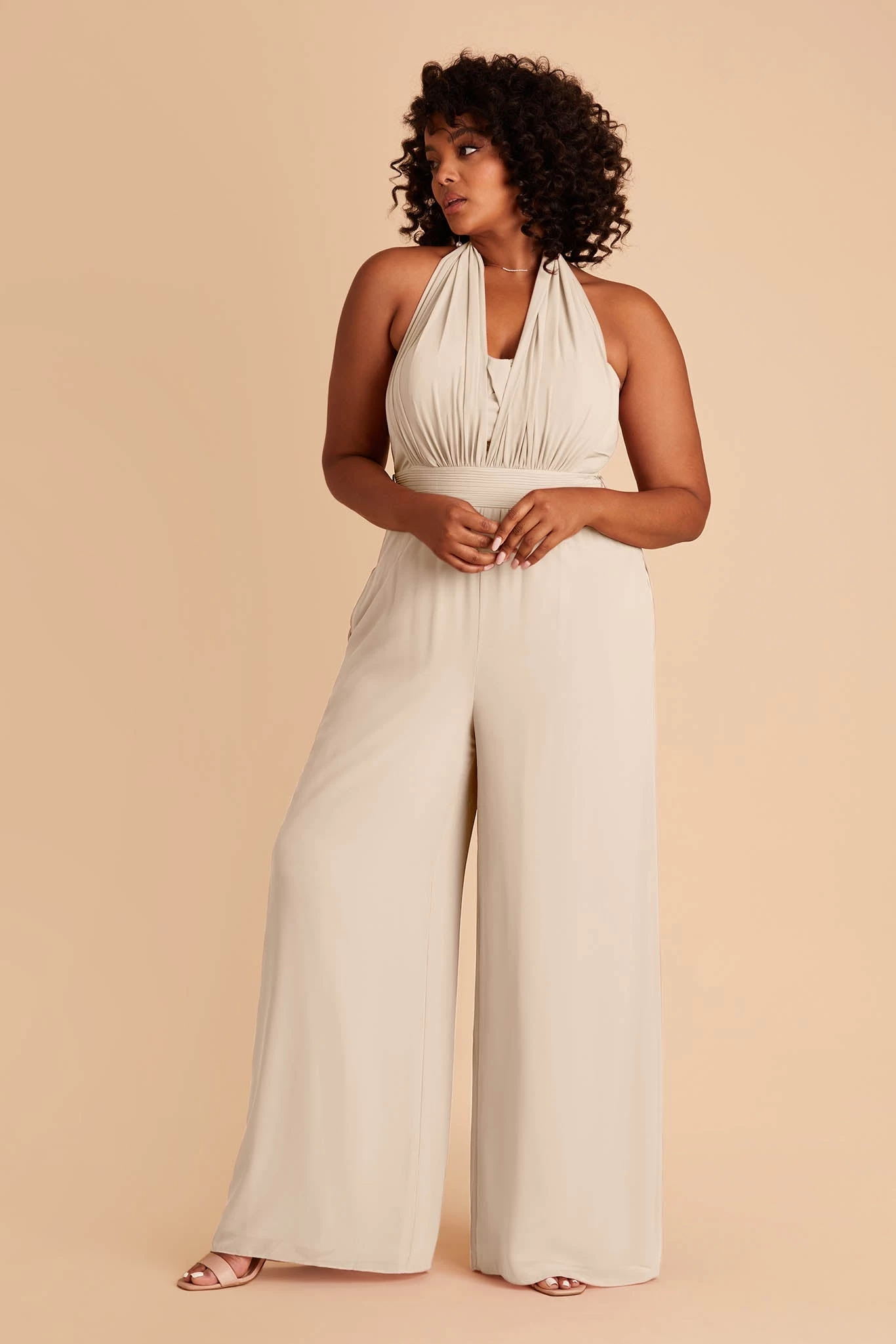 Gigi Convertible Jumpsuit - Neutral Champagne - Image 8