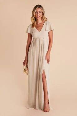 Hannah Empire Dress - Neutral Champagne