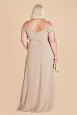 Spence Convertible Dress - Neutral Champagne -Elegant Moments Shop neutral champagne spence convertible slit plus size bridesmaid dress 02 8b7d49a3 1b4b 4b43 a42e 7daf8adbd187
