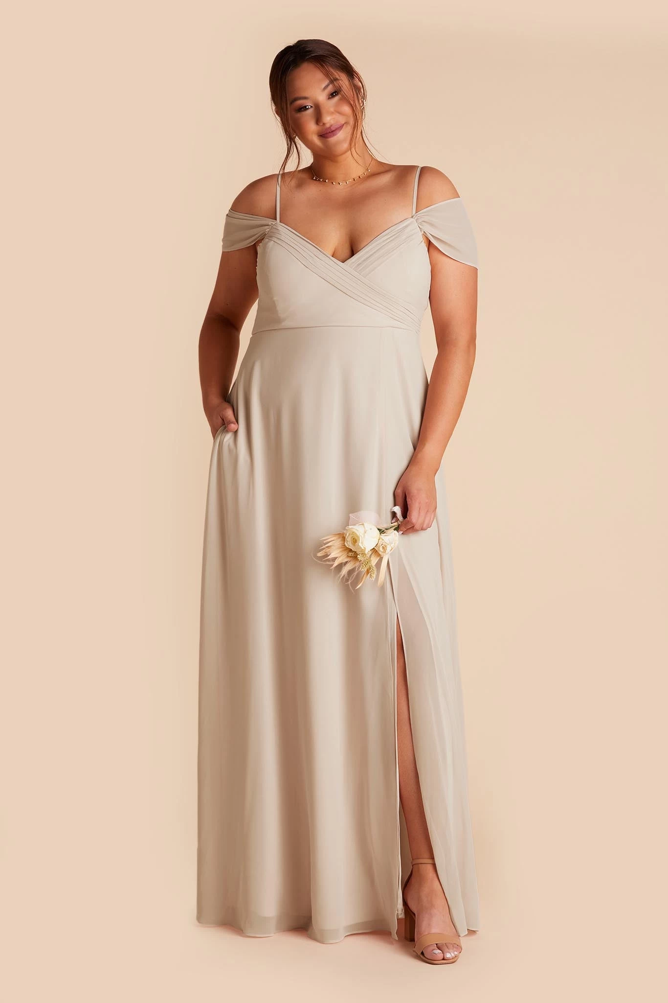 Spence Convertible Dress - Neutral Champagne - Image 11