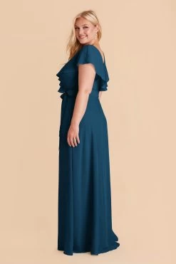 Jackson Chiffon Dress - Ocean Blue -Elegant Moments Shop ocean blue jackson plus size bridesmaid dress 01