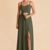 Amy Chiffon Dress - Olive -Elegant Moments Shop olive amy convertible slit bridesmaid dress 01