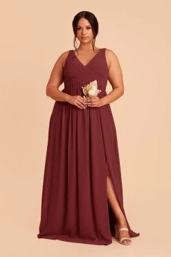Laurie Empire Dress - Rosewood -Elegant Moments Shop rosewood laurie slit plus size bridesmaid dress 01 aff71a82 0a45 4e54 923a f481bf297442