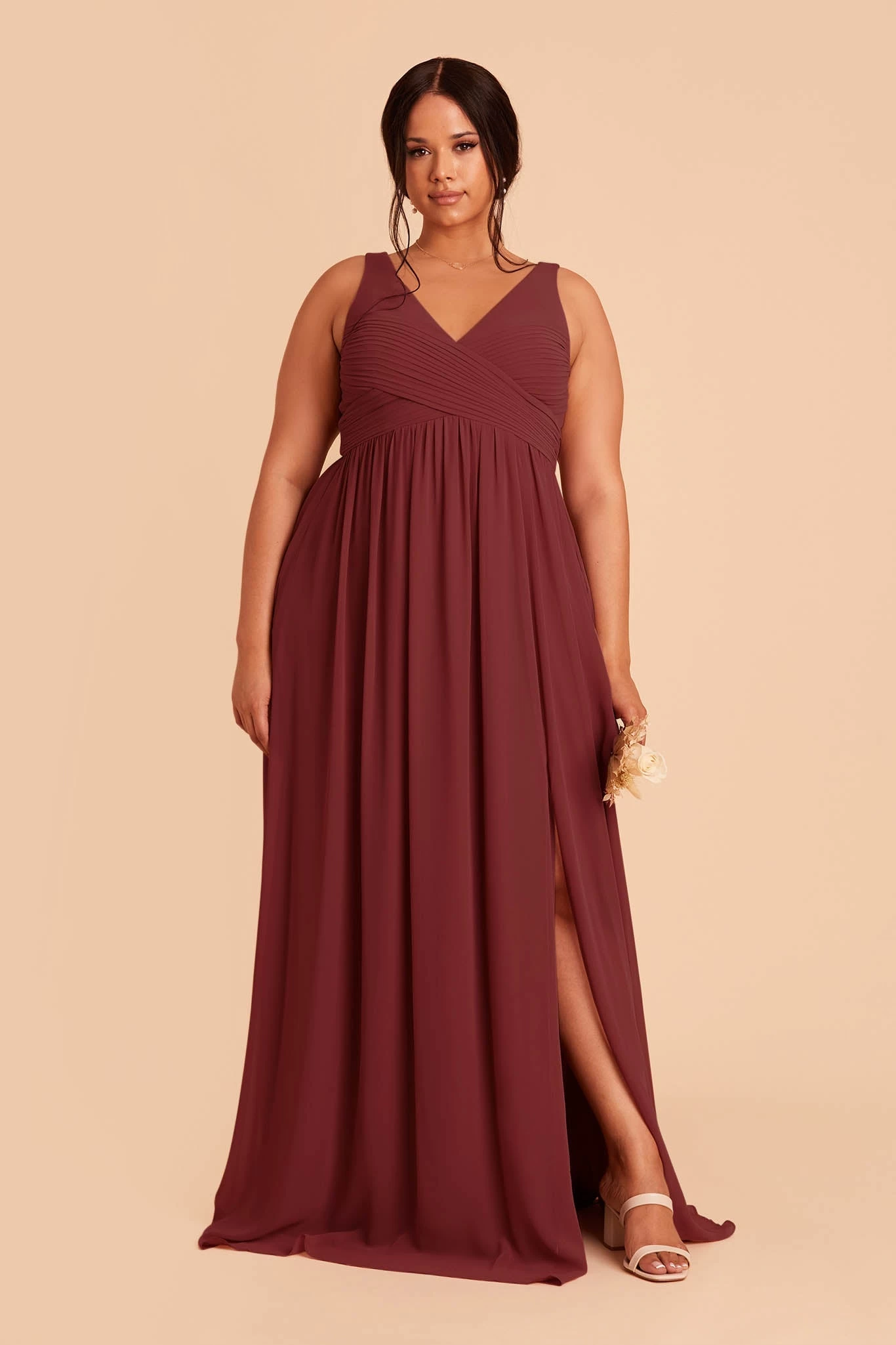 Laurie Empire Dress - Rosewood - Image 3