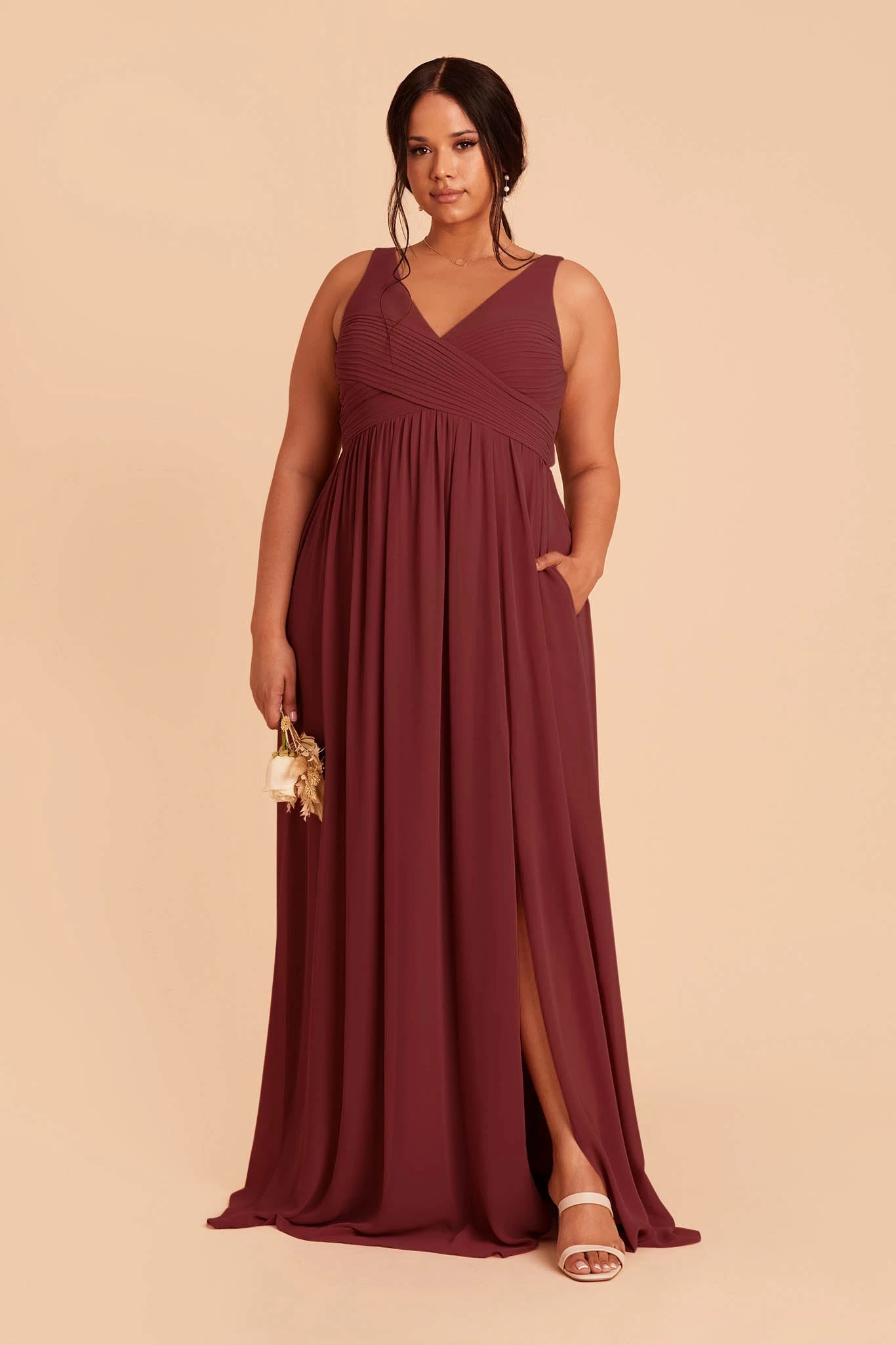 Laurie Empire Dress - Rosewood - Image 8