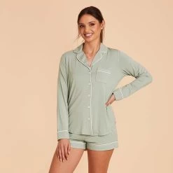 Jonny Long Sleeve Pajama Set - Sage