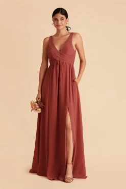 Laurie Empire Dress - Spice 15 Laurie Empire Dress - Spice -Elegant Moments Shop spice laurie slit bridesmaid dress 03