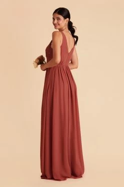 Laurie Empire Dress - Spice 16 Laurie Empire Dress - Spice -Elegant Moments Shop spice laurie slit bridesmaid dress 04