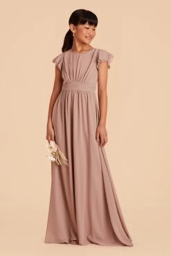 Celine Junior Dress - Taupe -Elegant Moments Shop taupe celine junior bridesmaid dress 05