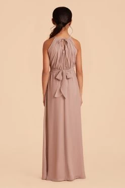 Sienna Junior Dress - Taupe -Elegant Moments Shop taupe sienna junior bridesmaid dress 04