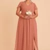Hannah Empire Dress - Terracotta -Elegant Moments Shop terracotta hannah plus size bridesmaid dress 01