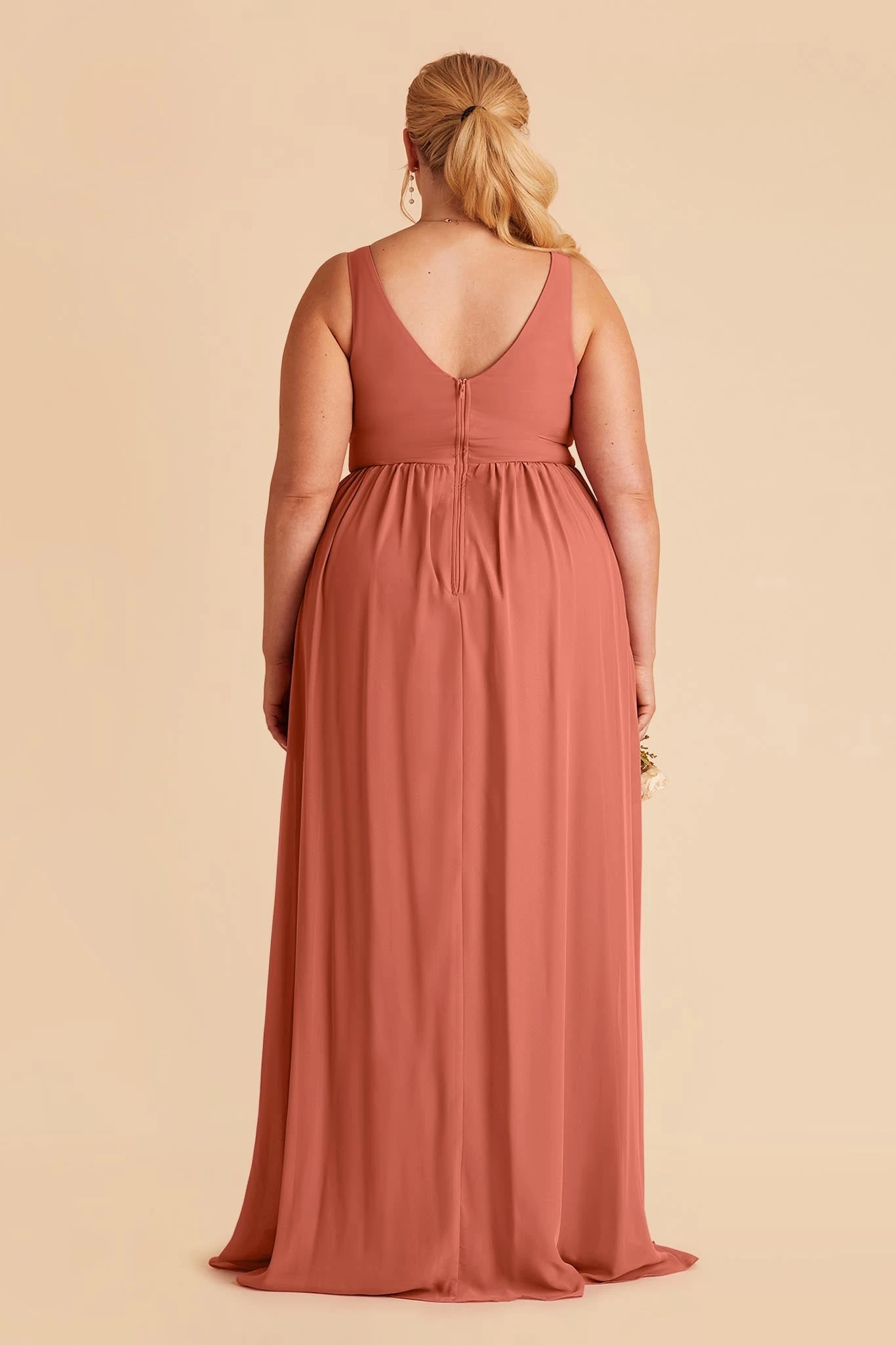 Laurie Empire Dress - Terracotta - Image 9